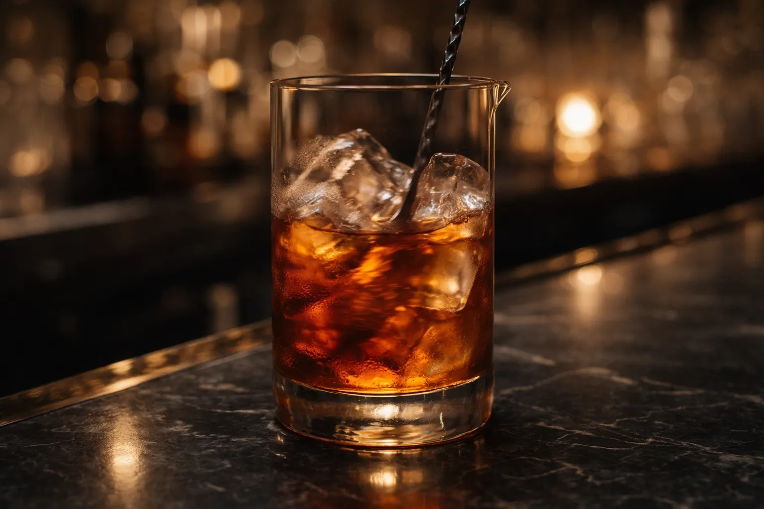 Building a Vieux Carré in a mixing glass