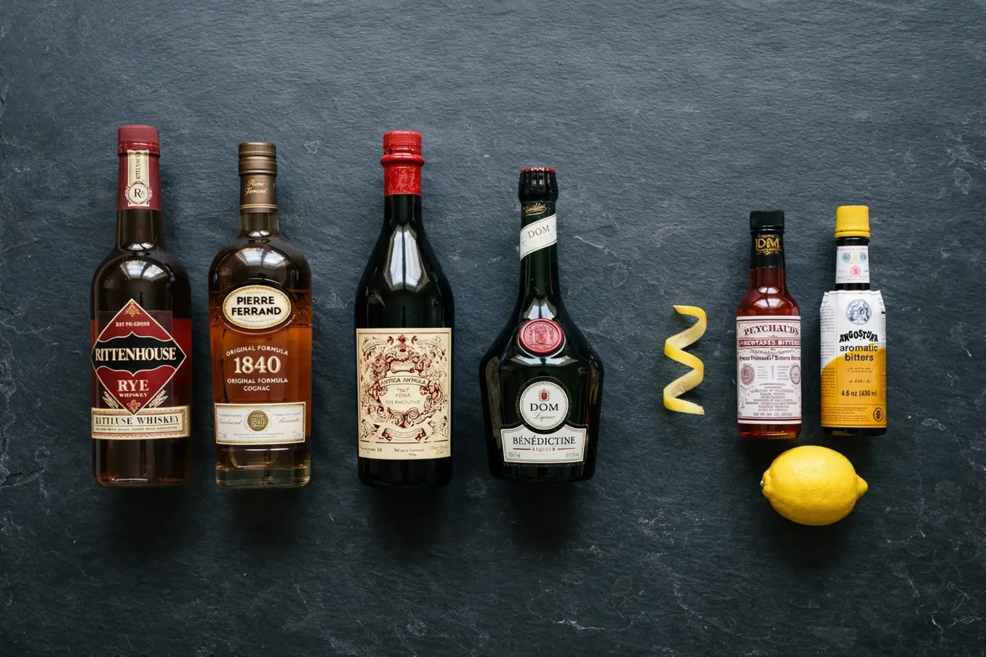 Rye, cognac, vermouth, and Bénédictine - the ingredients of the Vieux Carré