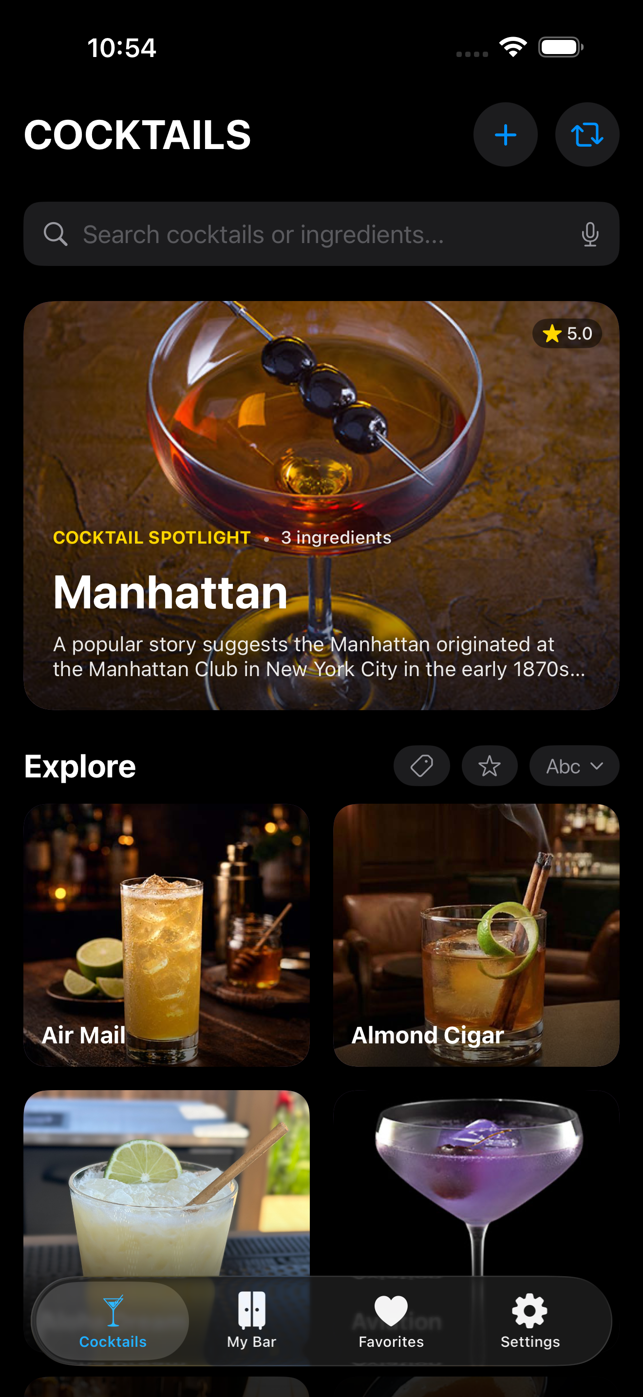 Alchemy cocktail list