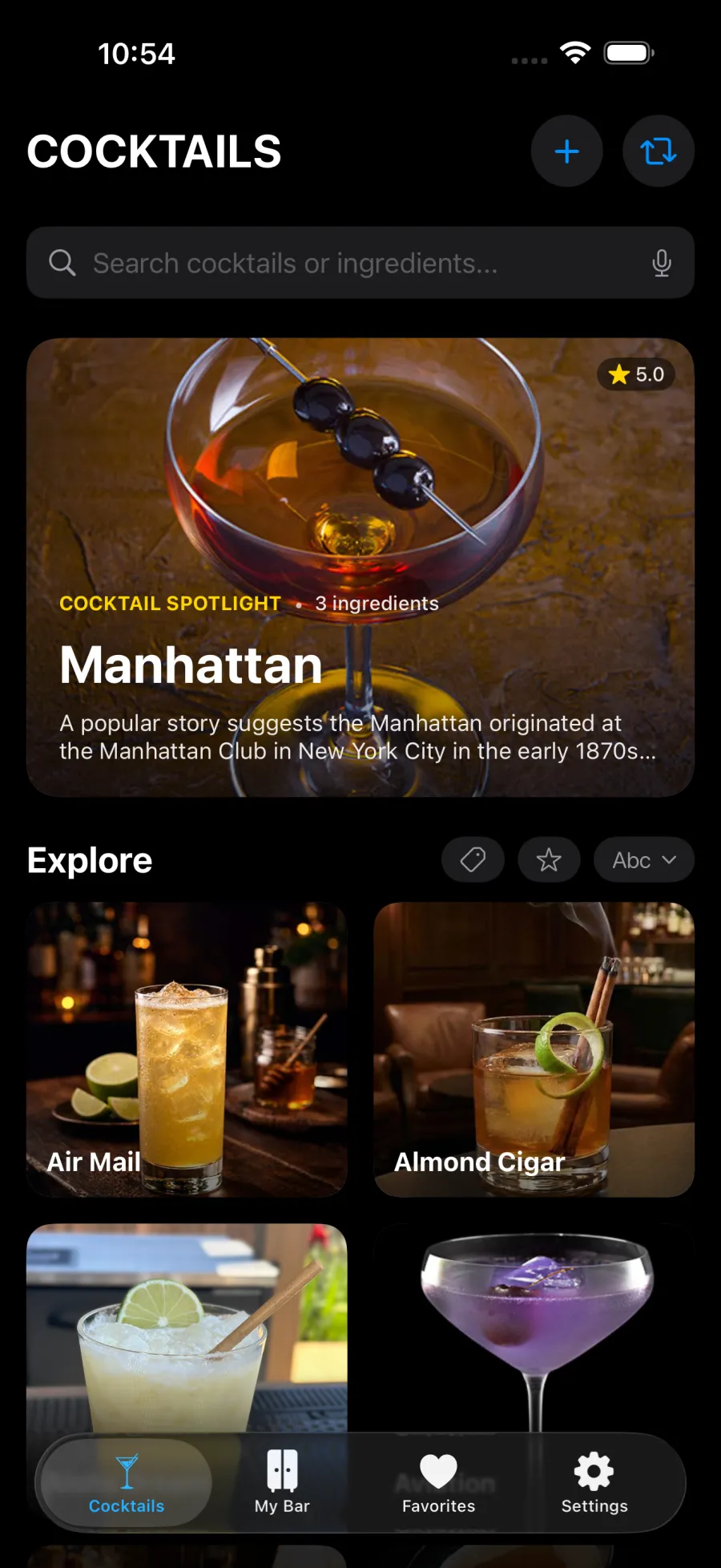 Alchemy cocktail list